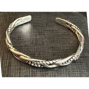 Bracelet Twisted Rope Southwestern Silver Tone